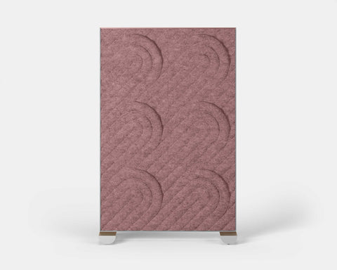 Shift Walls Room Divider 4'x6' with Deco pattern, blush pink color, and mobile caster base