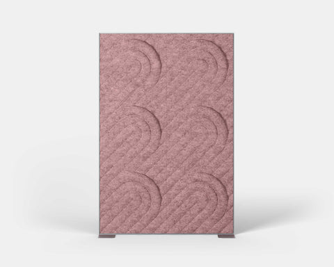 Shift Walls Room Divider 4'x6' with Deco pattern, blush pink color, and stable plate base