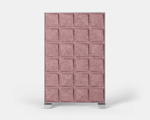 Shift Walls Room Divider 4'x6' with Quad pattern, blush pink color, and mobile caster base