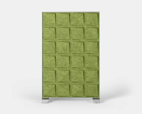 Shift Walls Room Divider 4'x6' with Quad pattern, pistachio green color, and mobile caster base