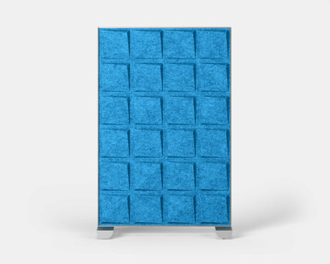 Shift Walls Room Divider 4'x6' with Quad pattern, pool blue color, and mobile caster base