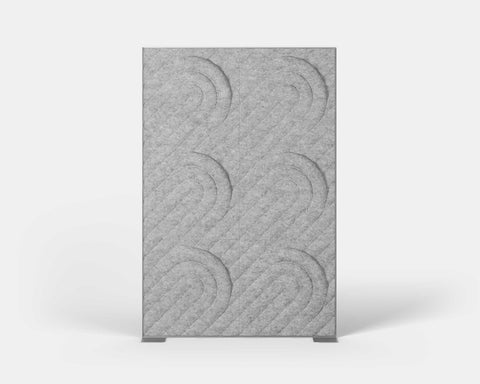 Shift Walls Room Divider 4'x6' with Quad pattern, mottled white color, and plate base