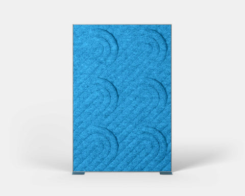 Shift Walls Room Divider 4'x6' with Quad pattern, pool blue color, and stable plate base