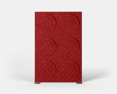 Shift Walls Room Divider 4'x6' with Quad pattern, red color, and stable plate base