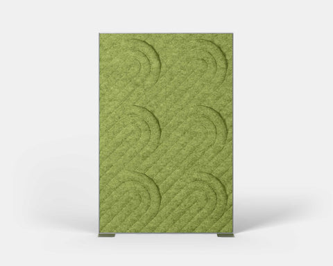 Shift Walls Room Divider 4'x6' with Quad pattern, pistachio green color, and stable plate base