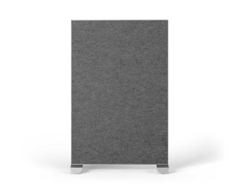 Shift Walls Room Divider 4'x6' with tackable surface, grey color, and mobile caster base