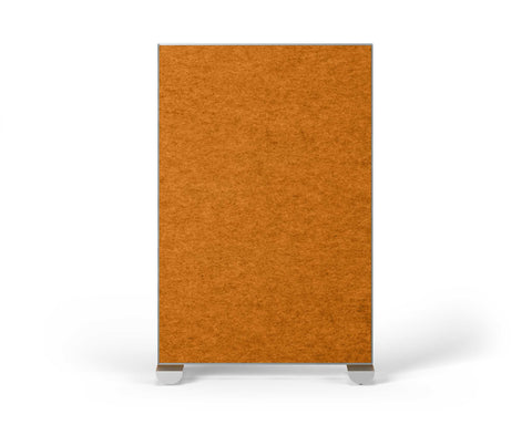 Shift Walls Room Divider 4'x6' with tackable surface, pumpkin orange color, and mobile caster base