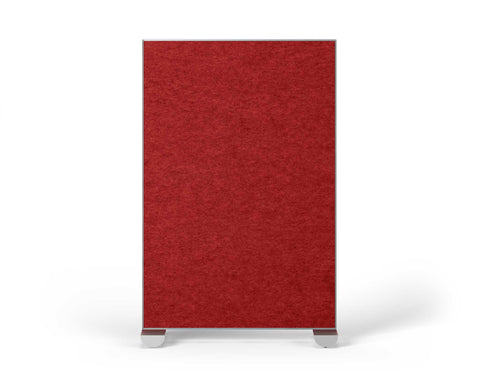 Shift Walls Room Divider 4'x6' with tackable surface, red color, and mobile caster base