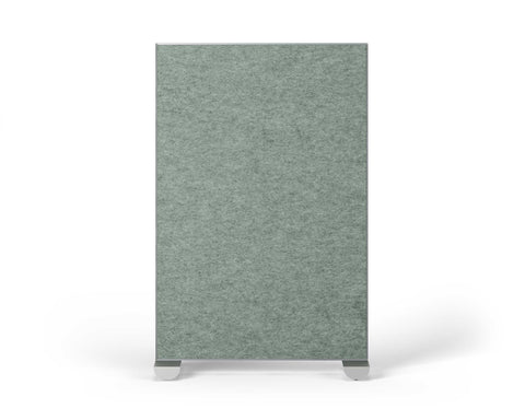 Shift Walls Room Divider 4'x6' with tackable surface, sage green color, and mobile caster base