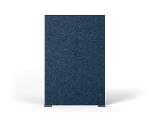 Shift Walls Room Divider 4'x6' with tackable surface, denim blue color, and stable plate base