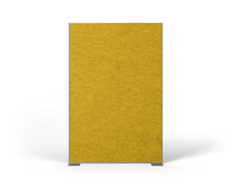 Shift Walls Room Divider 4'x6' with tackable surface, mustard yellow color, and stable plate base