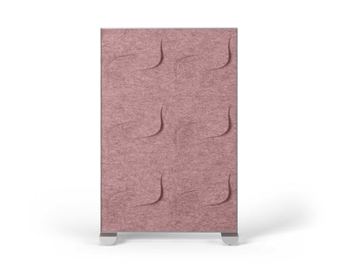 Shift Walls Room Divider 4'x6' with Twist pattern, blush pink color, and mobile caster base