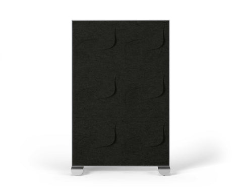 Shift Walls Room Divider 4'x6' with Twist pattern, charcoal color, and mobile caster base