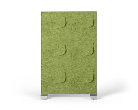 Shift Walls Room Divider 4'x6' with Twist pattern, pistachio green color, and mobile caster base
