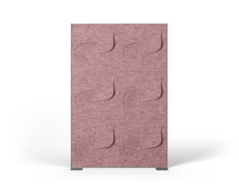 Shift Walls Room Divider 4'x6' with Twist pattern, blush pink color, and stable plate base