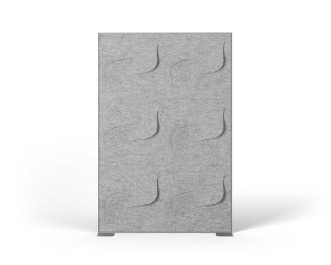 Shift Walls Room Divider 4'x6' with Twist pattern, mottled white color, and plate base
