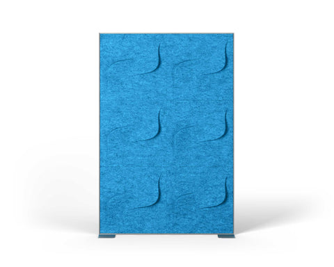 Shift Walls Room Divider 4'x6' with Twist pattern, pool blue color, and stable plate base