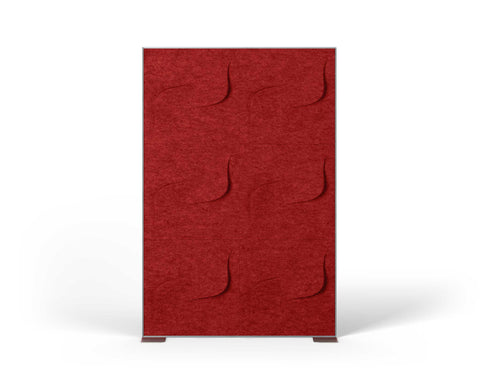 Shift Walls Room Divider 4'x6' with Twist pattern, red color, and stable plate base