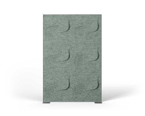 Shift Walls Room Divider 4'x6' with Twist pattern, sage green color, and stable plate base