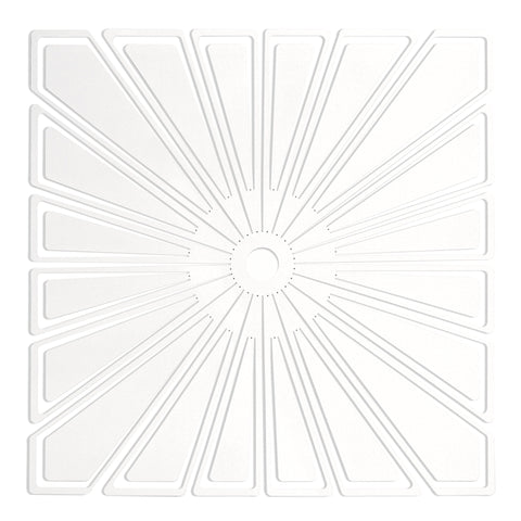 Bendant lamp before bent is a square with cutouts.