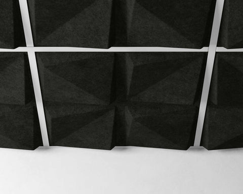 feltform ceiling tiles quad close up charcoal | MIO Culture
