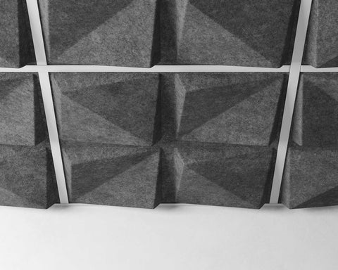 feltform ceiling tiles quad close up grey | MIO Culture