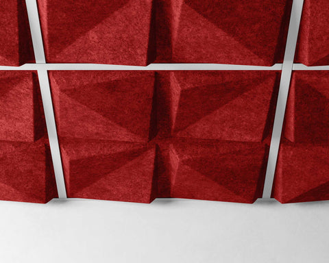 Feltform ceiling tiles quad close up red | MIO Culture