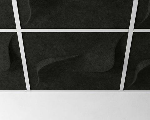 feltform ceiling tiles twist close up charcoal | MIO Culture