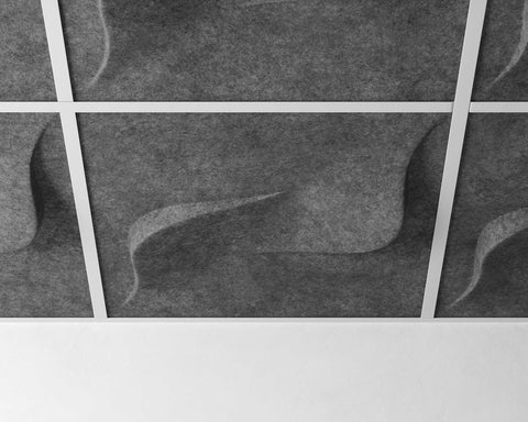 feltform ceiling tiles twist close up grey | MIO Culture