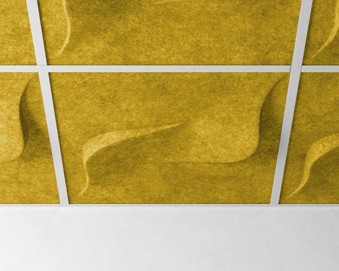 feltform ceiling tiles twist close up mustard | MIO Culture