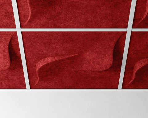 Feltform ceiling tiles twist close up red | MIO Culture