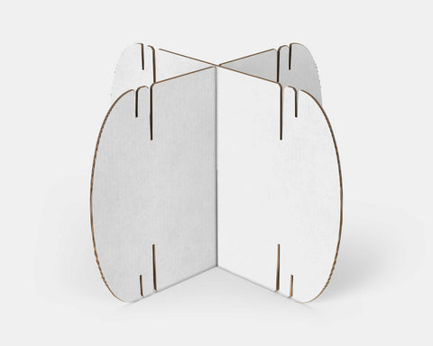 Mio Culture Nomad System featuring 2 white cardboard modules showcasing the basic building blocks of the system