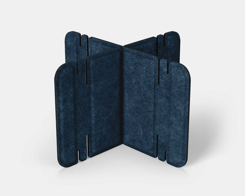 Nomad System Felt PRO Acoustic Room Divider with 2 modules in denim blue color for compact space division