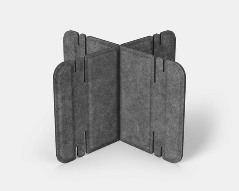 Nomad System Felt PRO Acoustic Room Divider with 2 modules in grey color for small space division