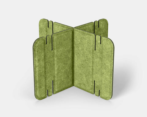 Nomad System Felt PRO Acoustic Room Divider with 2 modules in fresh pistachio green color for small space division