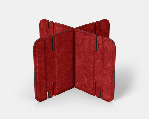 Nomad System Felt PRO Acoustic Room Divider with 2 modules in bold red color for striking small space division