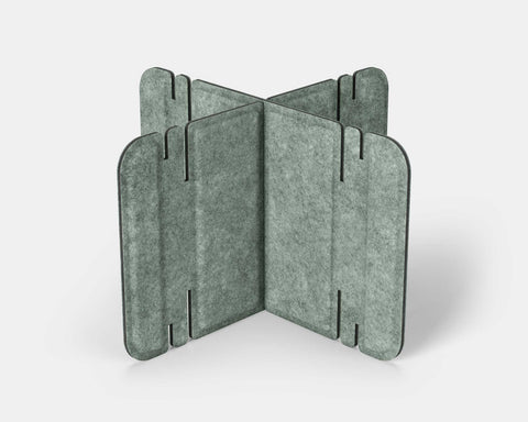 Nomad System Felt PRO Acoustic Room Divider with 2 modules in calming sage green color for compact space division