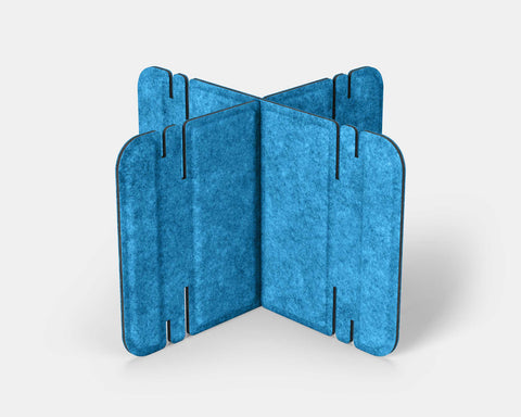 Nomad System Felt PRO Acoustic Room Divider with 2 modules in tropical wave blue color for small space division