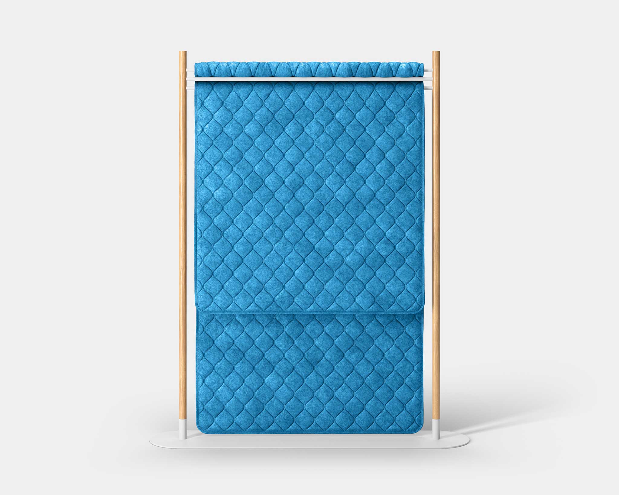 Mio Hangout Room Divider Single Quilt Leaf Rectangle Whitebase Pool Blue