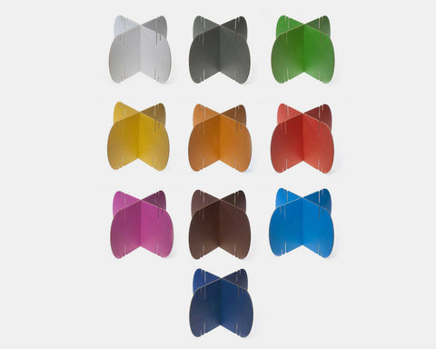 Array of Nomad System room dividers in various colors showcasing the complete available color palette