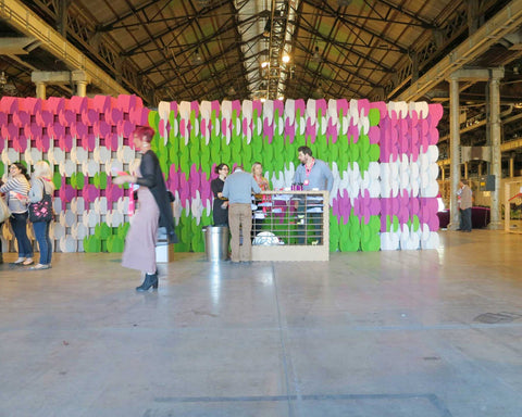 Nomad System room divider creating an impressive large-scale wall installation for event spaces and galleries