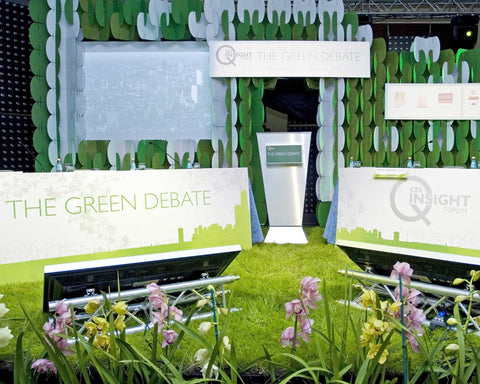 Green Nomad System room divider panels creating a fresh and vibrant partition in a contemporary space