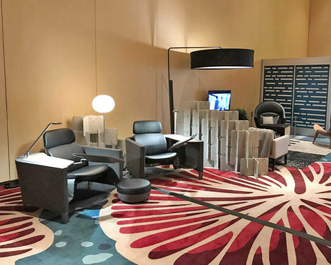 Nomad System felt divider creating private focus work area with superior sound absorption for concentration