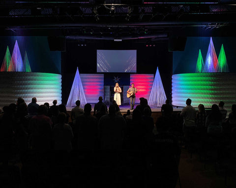 Acoustic Weave PlasticForms Wall Tiles – Stage design background