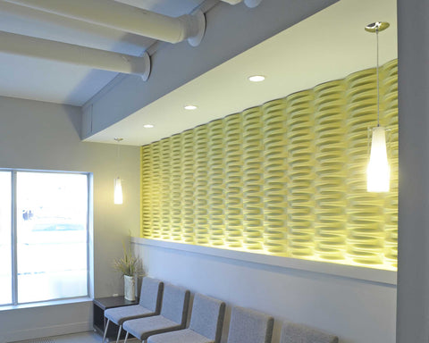 Acoustic Weave PlasticForms Wall Tiles – Waiting room wall