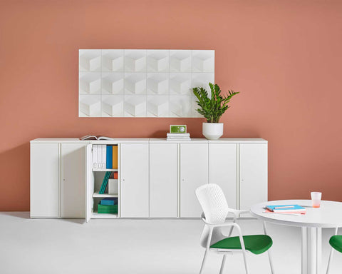 Cube Plasticforms Wall Tiles - White tiles used as office wall art
