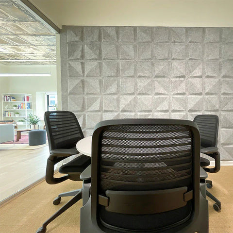 glassed in conference room with acoustic tiles