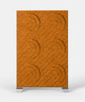 Shift Walls Room Divider 4'x6' with Deco pattern, pumpkin color, and caster base in office setting