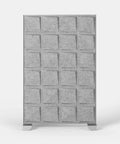 Shift Walls Room Divider 4'x6' with Quad pattern, mottled white color, and mobile caster base