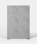 Shift Walls Room Divider 4'x6' with Quad pattern, mottled white color, and mobile caster base